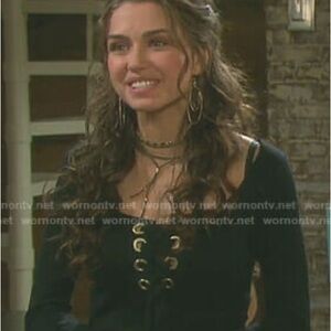 Must Go‼️ NWOT Free People Looking Back Lace-up Top In Black. Read Description